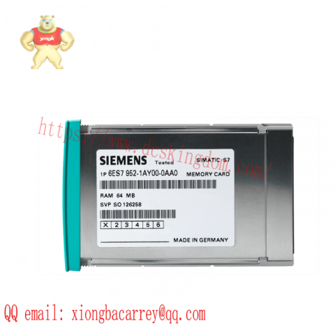 SIEMENS 6ES7952-1AK00-0AA0 RAM Memory Card: Industrial Control Module
