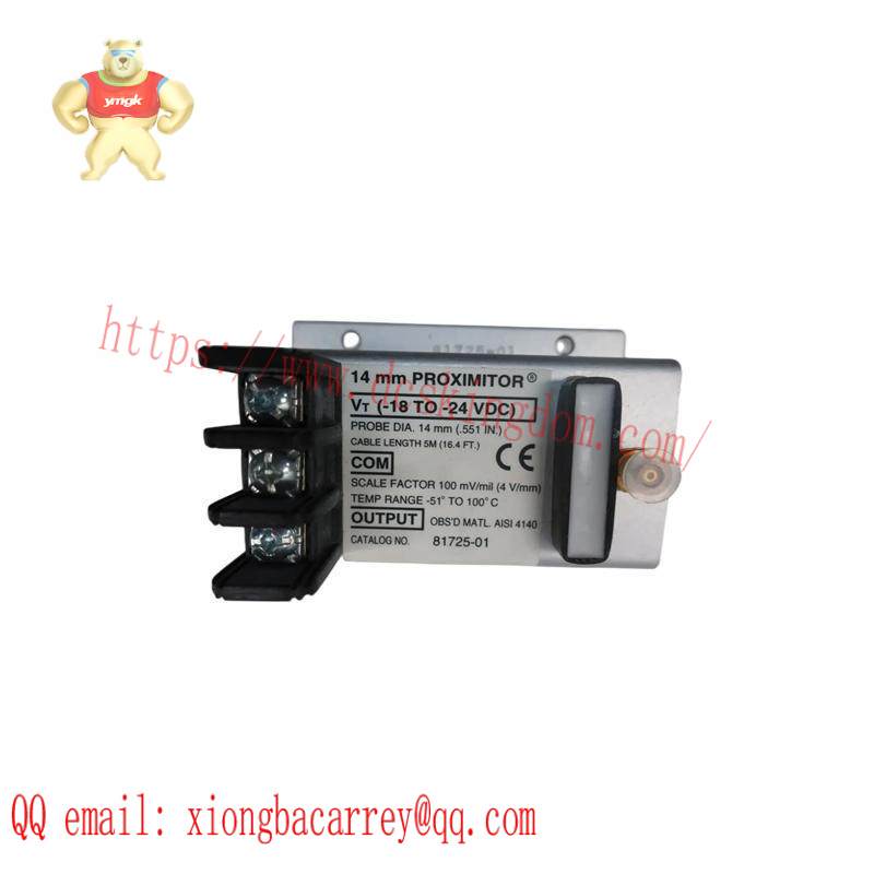 bently_nevada_81725-01_proximitor_sensor.jpg Bently Nevada 81725-01 PROXIMITOR SENSOR - Precision Measurement Solution for Industrial Control