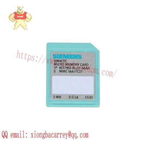 SIEMENS 6ES7953-8LL31-0AA0 Memory Module, for S7-300/C7/ET 200, 3V Flash, 64KB